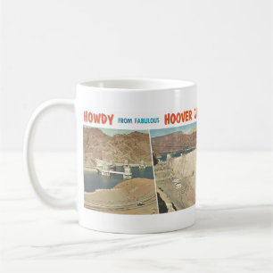 Caneca De Café cartão postal vintage: Howdy from Hoover Dam, AZ