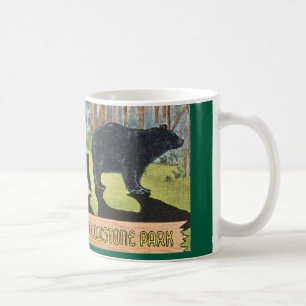 Caneca De Café Cartão postal Vintage Yellowstone Park Bears