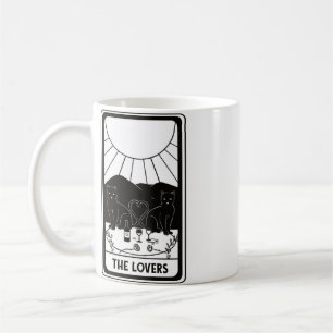 Caneca De Café Cartão preto de Tarô de Gato