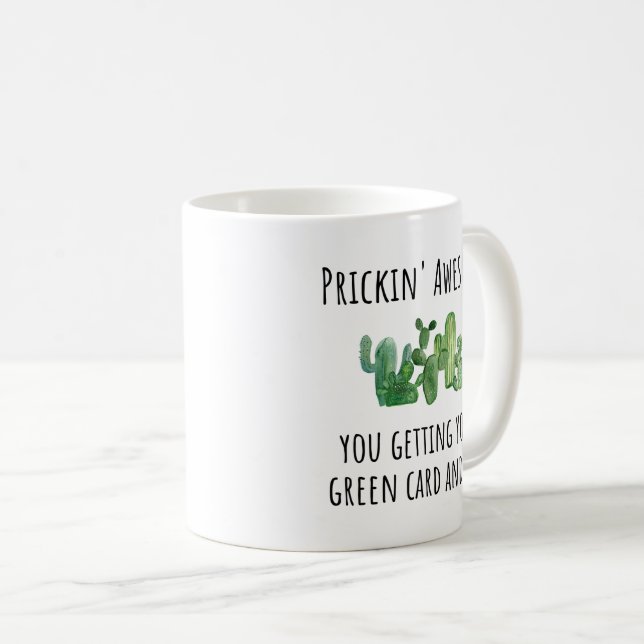 Caneca De Café Cartão Verde para Imigrante Residente Americano Pr (Frente Esquerda)