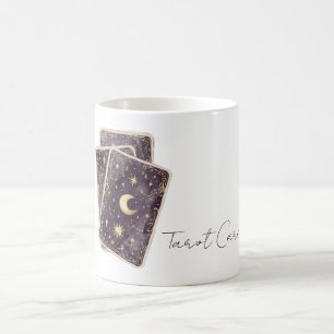 Caneca De Café Cartas de Tarot da Lua Roxa Estrelas