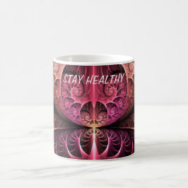 Caneca De Café Cartaz, Abstrato Surreal Fantasy Fractal Texto