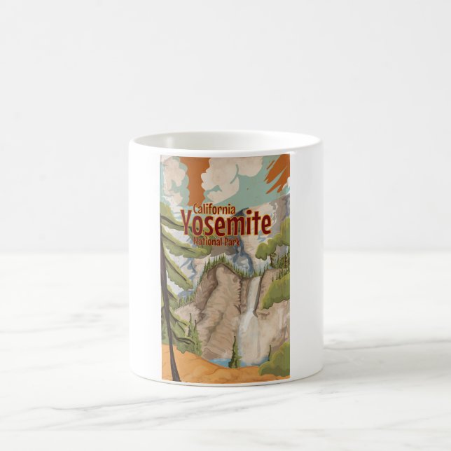 Caneca De Café Cartaz Antigo de Yosemite (Centro)