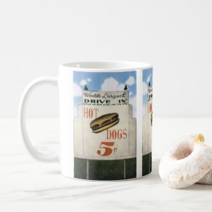 Caneca De Café Cartaz Antigo, Maior Drive-In de Cachorros-Quentes