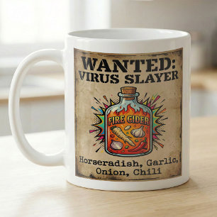 Caneca De Café Cartaz de Alerta do Vírus do Fire Cider do Velho O