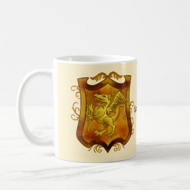 Caneca De Café Cartaz de Apelido da Família Dragon Shield (Esquerda)