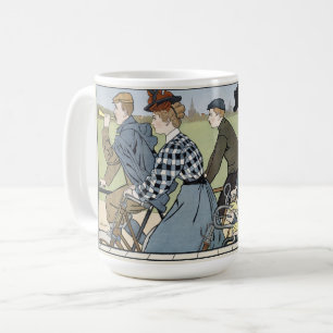Caneca De Café Cartaz de Ciclista Arte Nova Bicicleta Antiga