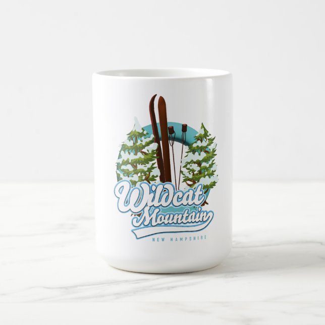 Caneca De Café Cartaz de esqui de Wildcat Mountain New Hampshire (Centro)