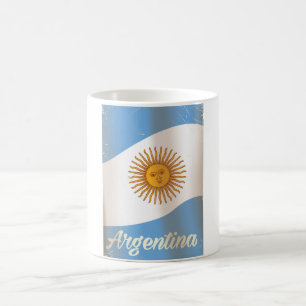 Caneca De Café cartaz de férias da bandeira nacional da Argentina