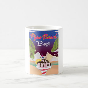 Caneca De Café Cartaz de férias da Praia da Pipa Brasil