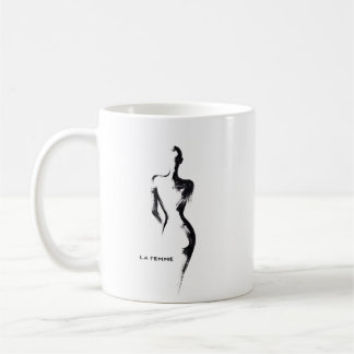 Caneca De Café Cartaz de pintura simples gouache La Femme 01
