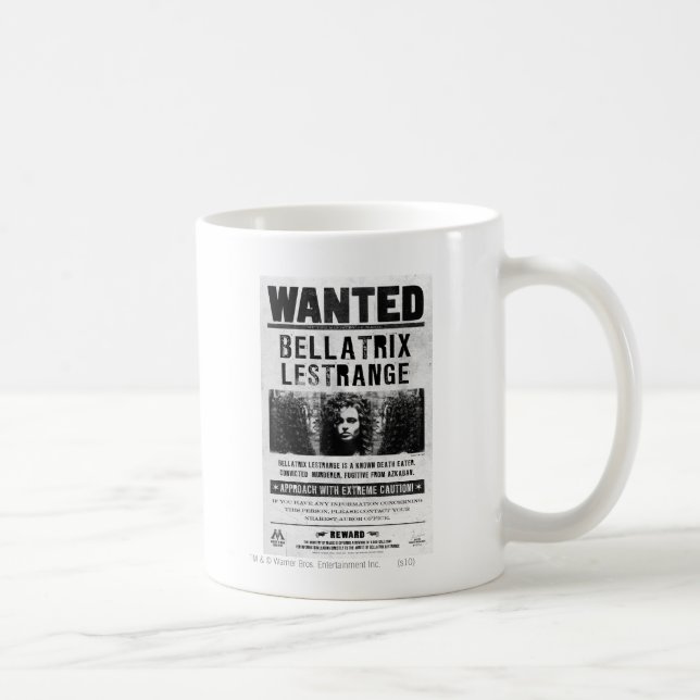 Caneca De Café Cartaz de Procurado de Bellatrix Lestrange (Direita)