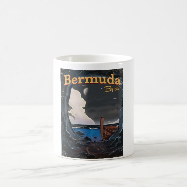 Caneca De Café Cartaz de viagem antigo das Bermudas (Centro)