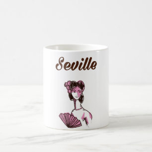 Caneca De Café Cartaz de viagem antigo de Sevilha Espanha