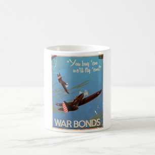 Caneca De Café Cartaz de viagem clássico vintage da Segunda Guerr