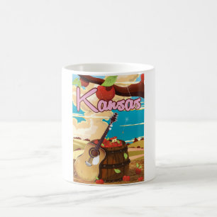 Caneca De Café cartaz de viagem de desenho animado vintage do Kan