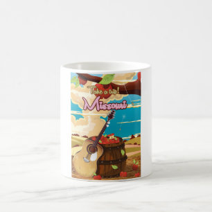 Caneca De Café cartaz de viagem de desenho animado vintage do Mis