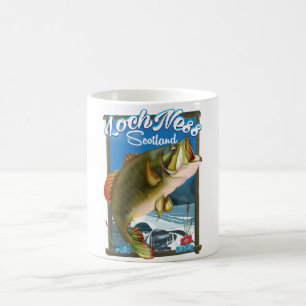 Caneca De Café Cartaz de viagem de pesca no Loch Ness Escócia