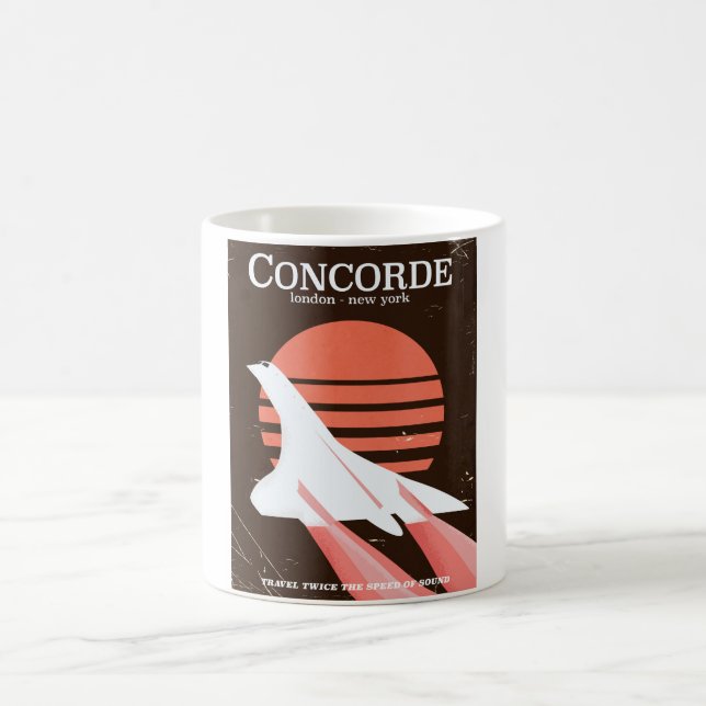 Caneca De Café cartaz de viagem de voo vintage do Concorde (Centro)