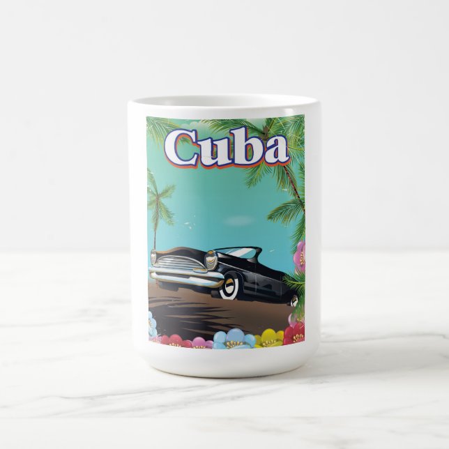 Caneca De Café Cartaz de viagem estilo retrô de Cuba (Centro)