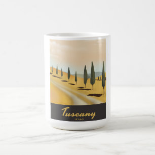 Caneca De Café cartaz de viagem estilo vintage da Toscana Itália