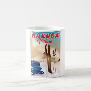 Caneca De Café Cartaz de viagem japonês Hakuba.