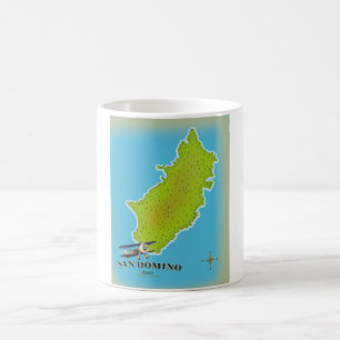 Caneca De Café cartaz de viagem mapa da Itália Elba