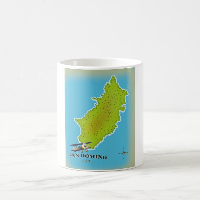 Caneca De Café cartaz de viagem mapa da Itália Elba (Centro)