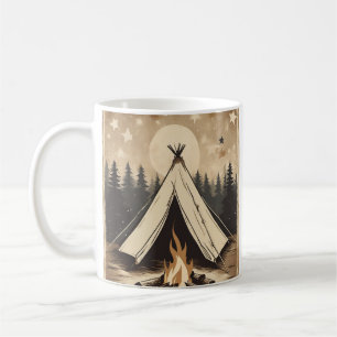 Caneca De Café Cartaz de Viagem Retro Acampamento ao Ar Livre Ten
