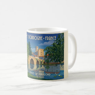 Caneca De Café Cartaz de Viagem Vintage Brantôme Dordogne França