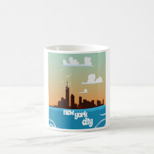 Caneca De Café cartaz de viagem vintage da cidade de Nova York
