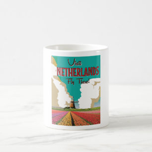 Caneca De Café Cartaz de viagem vintage da Holanda
