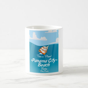 Caneca De Café Cartaz de viagem vintage da Praia da Cidade do Pan