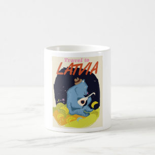 Caneca De Café Cartaz de viagem vintage de desenho animado da Let