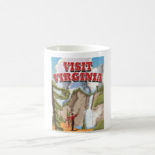 Caneca De Café Cartaz de viagem vintage do estado da Virgínia