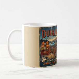 Caneca De Café Cartaz de Viagem Vintage Dublin Irlanda