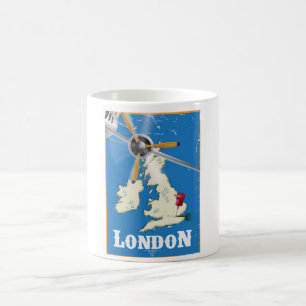 Caneca De Café Cartaz de Viagem Vintage Londres