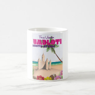 Caneca De Café Cartaz de viagem vintage Umdloti África do Sul