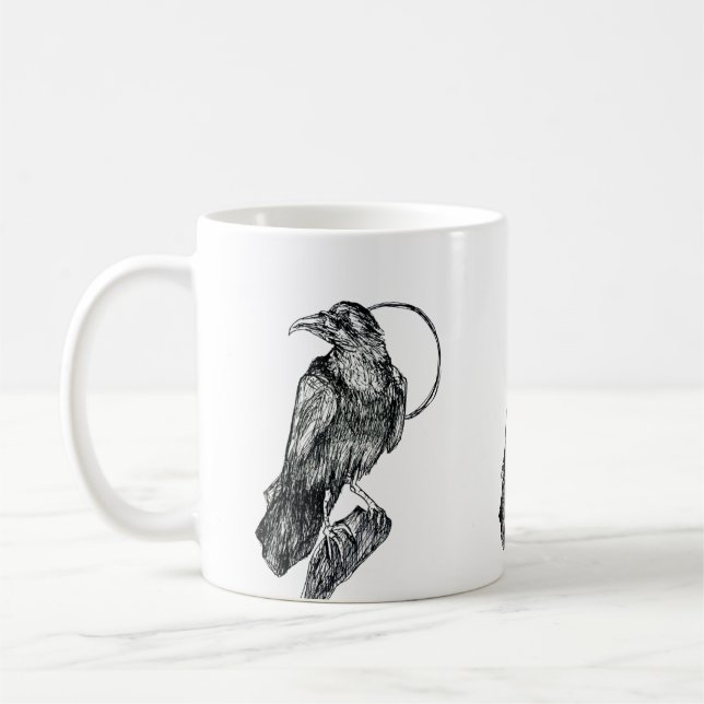 Caneca De Café Cartaz do Corvo Amigável (Esquerda)