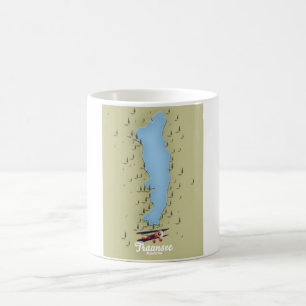 Caneca De Café Cartaz do mapa do lago austríaco Traunsee