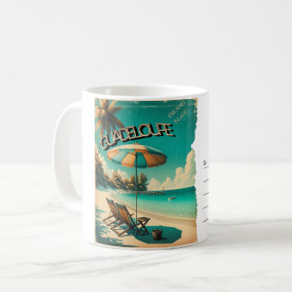 Caneca De Café Carte Postale Rétro Guadeloupe Plage Exotique