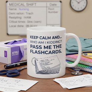 Caneca De Café Cartões de Estudo Engraçados para Estudantes de En