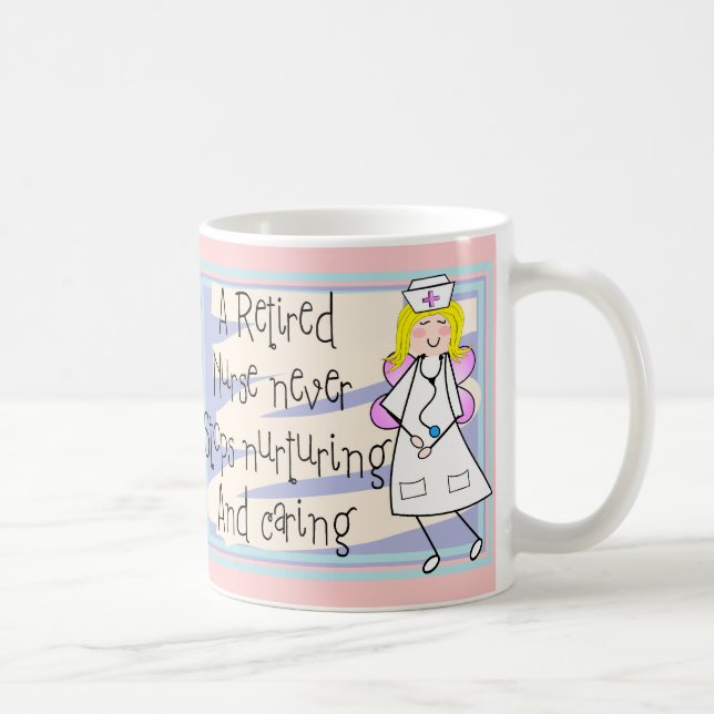 Caneca De Café Cartões & presentes aposentados da arte do anjo da (Direita)