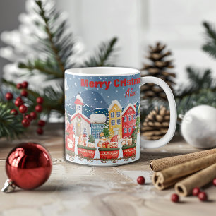 Caneca De Café Cartografia de Natal cidade inverno