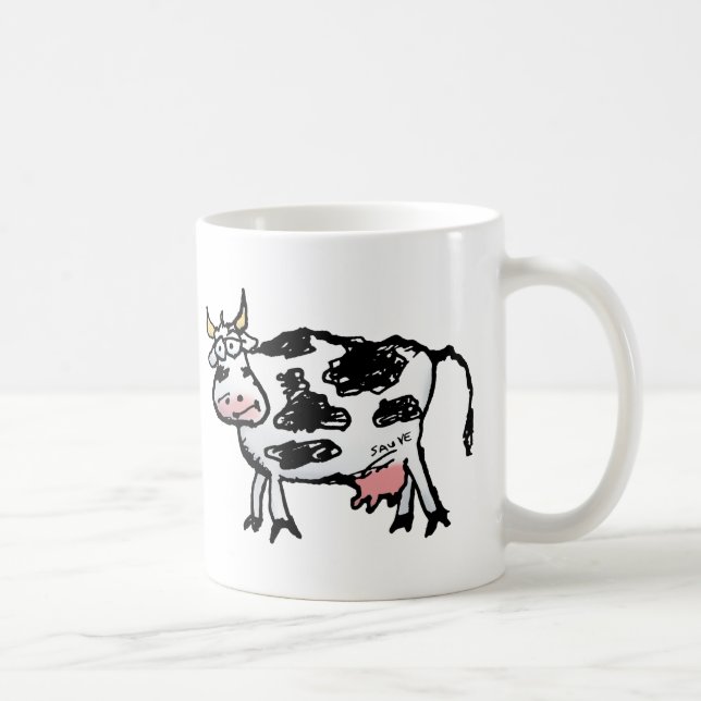 Caneca De Café Cartografia de Vaca Branca e Negra Engraçada (Direita)