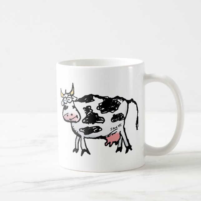 Caneca De Café Cartografia de Vaca Branca e Negra Engraçada (Direita)