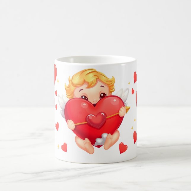 Caneca De Café Cartografia engraçada tocando anjos por te amar (Centro)