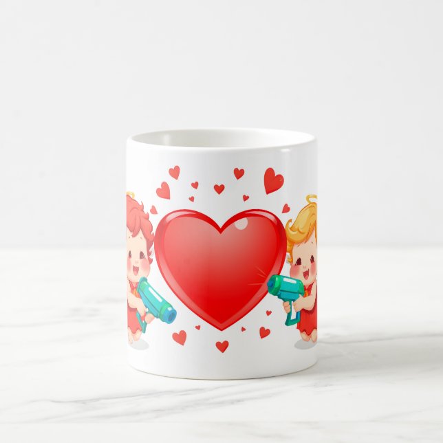 Caneca De Café Cartografia engraçada tocando anjos por te amar (Centro)