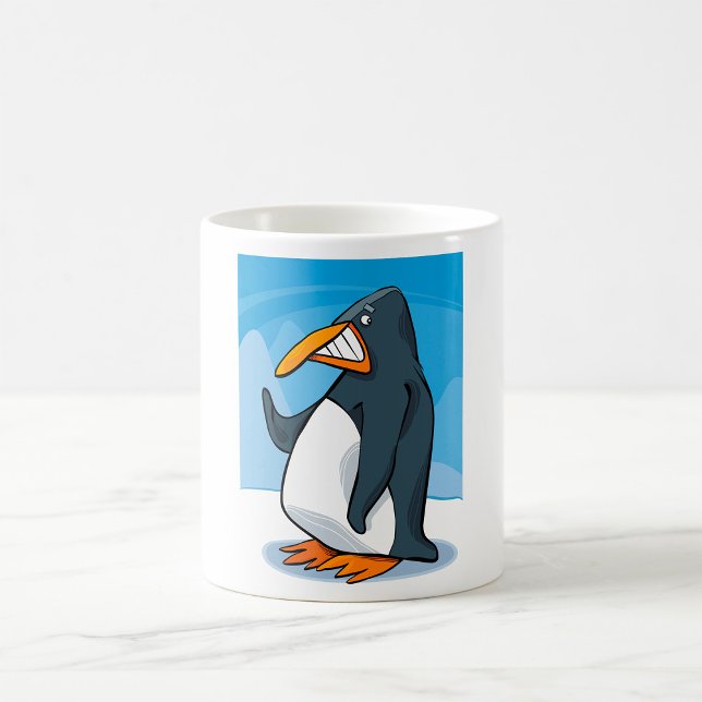 Caneca De Café Cartografia Engraçado e Irritado do Pinguim Onda L (Criador carregado)