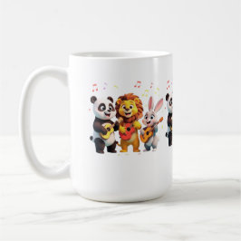 Caneca De Café 🎵 Cartoon Animal Music Party – Fun & Cute Musical